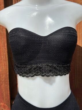 Secret Possessions Black Lace Bandeau Bra Size S
